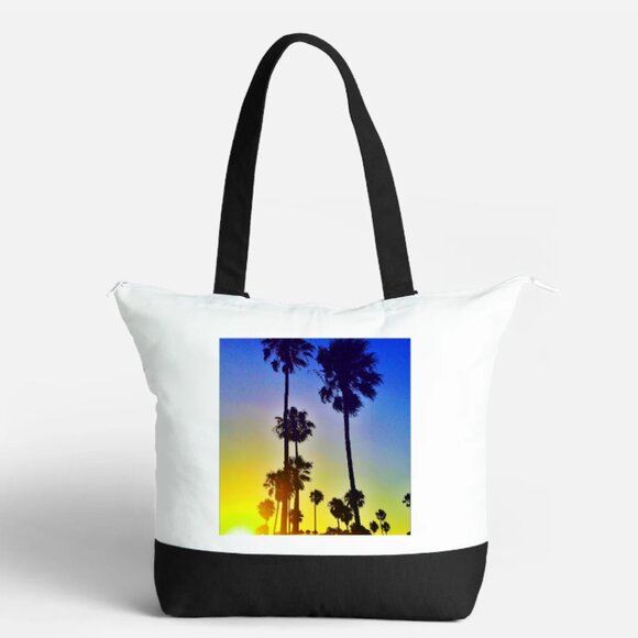 🌴NEW!Large Zip Cotton Tote Bag - Picture 3 of 6
